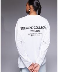 ASOS - Weekend Collective Icon Oversized Long Sleeve T-Shirt With Bold Font Back Graphic - Lyst
