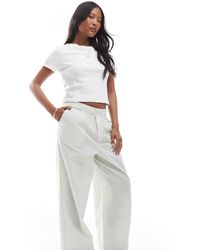 Only Petite - Broek Met Wijde Pijpen, Boxerdetail En Gingham Ruit - Lyst