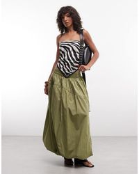 ASOS - Adjustable Drawstring Pocket Detail Volume Midi Skirt - Lyst