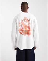 ASOS - T-Shirt A Maniche Lunghe Oversize Pesante Color Crema Con Grafica "Street" - Lyst