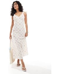 Miss Selfridge - Tie Shoulder Linen Slip Dress - Lyst
