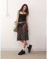 Collusion - Jupe en tulle transparente à pois - Lyst