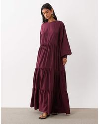 ASOS - Crew Neck Smock Maxi Dress - Lyst