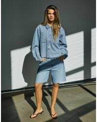 Noisy May - High Waist baggy Denim Short - Lyst
