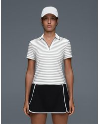 Oysho - Striped Comfortlux Short-Sleeved Polo Shirt - Lyst