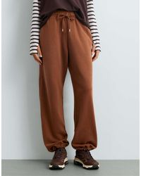 Oysho - Cotton Blend Fleece Straight-Leg Trousers - Lyst
