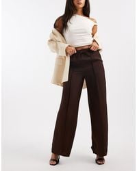 New Look - Satin Wide Leg Trousers - Lyst