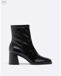 Stradivarius - Wide Fit. Basic Mid-heel Ankle Boots - Lyst