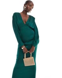 TFNC London - Satin Kimono Top Maxi Dress - Lyst