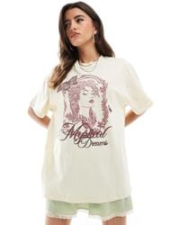 Miss Selfridge - Mystical Dreams Oversized Graphic Tee - Lyst