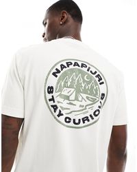 Napapijri - Kotcho - t-shirt sporco con grafica sul retro - Lyst