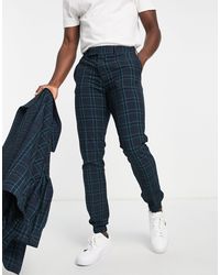 ASOS - Smart Skinny Crepe Check Pants With jogger Cuff - Lyst