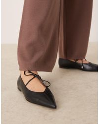 ASOS - Lithe Point-toe Ballets With Vamp Tie - Lyst
