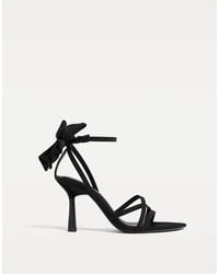 Stradivarius - Sandali Con Tacco Neri Con Fiocco - Lyst
