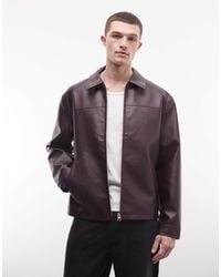 ASOS - Faux Leather Harrington Jacket - Lyst