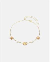 Swarovski - Idyllia Necklace, Crystal Pearl, Mixed Cuts, Flower, Multicolored, -Tone Plated - Lyst