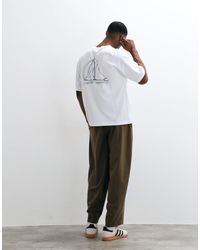 SELECTED - Locker geschnittenes t-shirt mit em segelboot-print auf marineblau - Lyst