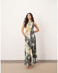 ARRANGE - Racer Neck Midi Dress With Colourblock Detail - Lyst