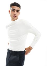 ASOS - Long Sleeve Muscle Rib T-shirt With Turtle Neck - Lyst