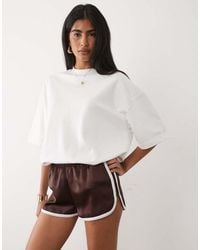 ASOS - Contrast Seam Satin Runner Shorts - Lyst