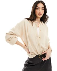 ASOS - Knit Collar Shirt Cardigan - Lyst
