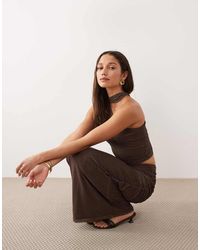 The Frolic - Exclusive Mesh Overlay Ruched Front Detail Maxi Skirt Co-ord - Lyst
