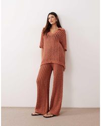 ARRANGE - Crochet Straight Leg Trousers Co Ord - Lyst