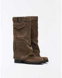 Bershka - Pockets Trouser-Flat Boots - Lyst
