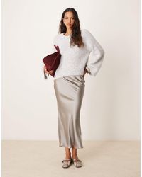 New Look - – asymmetrisch geschnittener satin-midirock - Lyst