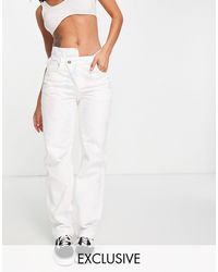 Reclaimed (vintage) Stepped Waistband Dad Jean - White
