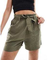 Jdy - Shorts Van Linnenmix Met Gestrikte Taille - Lyst