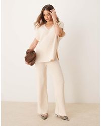Pretty Lavish - Rib Knit Relaxed Trouser Co-ord - Lyst
