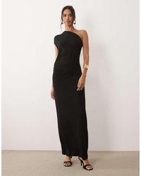 ASOS - One Shoulder Ruched Side Maxi Dress - Lyst