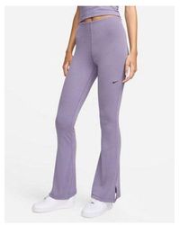 Nike - Pantalon côtelé évasé à taille mi-haute - violet - Lyst