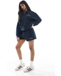 4th & Reckless - Pantalones Cortos Con Logo Bordado De Tejido De Sudadera De Felpa Rizada De Algodón De (Parte De Un Conjunto) - Lyst