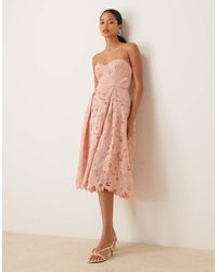 True Decadence - Strapless Midi Dress - Lyst