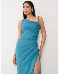 blue dress gold accessories Backless Royal Blue Long Sequin Formal Dress Fluorescent Sky / 0