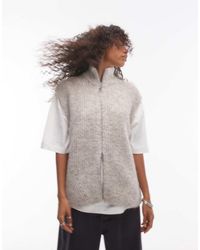 TOPSHOP - Top Senza Maniche Taglio Lungo Oversize - Lyst