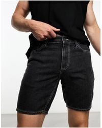 ASOS - Classic Rigid Regular Length Denim Shorts With Contrast Stitch - Lyst