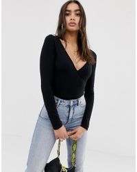 ASOS Body con parte delantera y trasera muy cruzadas en negro