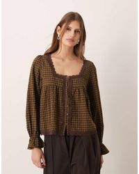 ASOS - Babydoll Lace Trim Top - Lyst