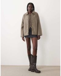 Vila - Short Wool-look Button Front Jacket - Lyst