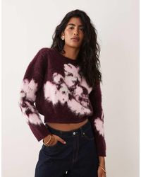 ASOS - Knitted Brushed Floral Jumper - Lyst