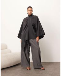 ARRANGE - Curve Satin Overlayer Cape Top - Lyst