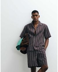 Only & Sons - Relaxed Fit Seersucker Shirt Co-Ord With Resort Collar - Lyst