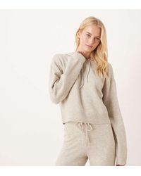 JDY Tall - Sudadera Color Crema Holgada Con Capucha De Punto De (Parte De Un Conjunto)-Blanco - Lyst