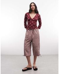 Collusion - Plunge V Neck 3/4 Sleeve Top - Lyst