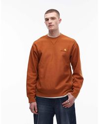 Carhartt - Sudadera Tostado Con Logo De Texto American Script De - Lyst
