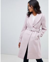 lipsy wrap coat in camel