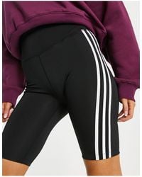 adidas Originals - Adicolor Three Stripe High Waisted legging Shorts - Lyst